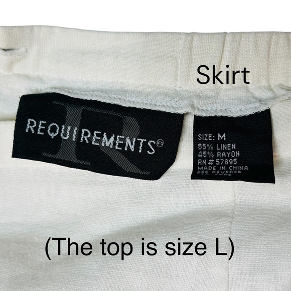 VTG Y2K Linen Blend Skirt Set M/L Top/Lt Jacket Floral Embroidery Requirements - Picture 13 of 16